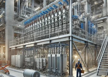 DALL·E 2025-02-26 11.18.19 - A realistic and professional image of an infrastructure construction site showcasing electrical and mechanical installations. The scene includes worke